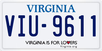 VA license plate VIU9611
