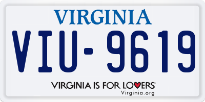 VA license plate VIU9619