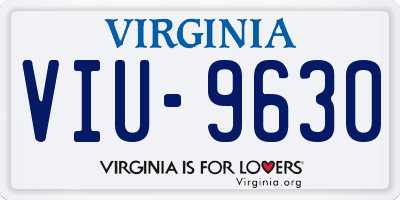 VA license plate VIU9630