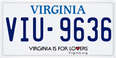 VA license plate VIU9636