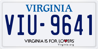 VA license plate VIU9641