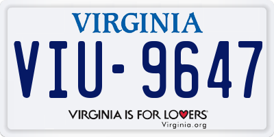 VA license plate VIU9647