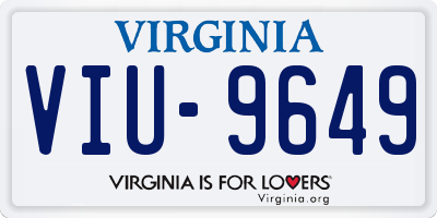 VA license plate VIU9649