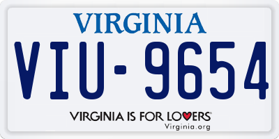 VA license plate VIU9654