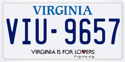 VA license plate VIU9657