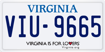 VA license plate VIU9665