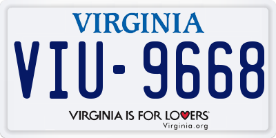 VA license plate VIU9668