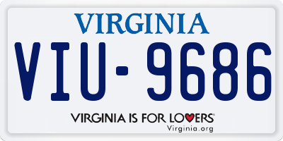 VA license plate VIU9686