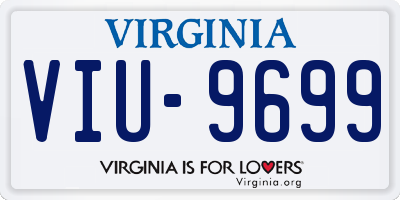 VA license plate VIU9699