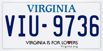 VA license plate VIU9736