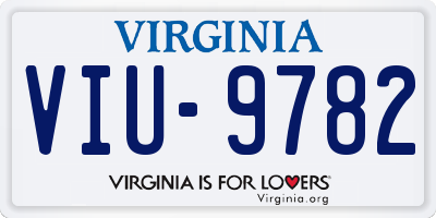 VA license plate VIU9782