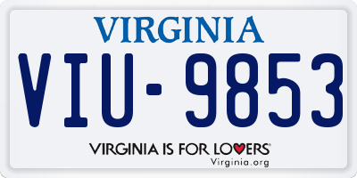 VA license plate VIU9853