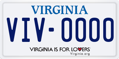 VA license plate VIV0000