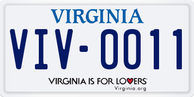 VA license plate VIV0011