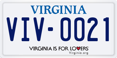 VA license plate VIV0021