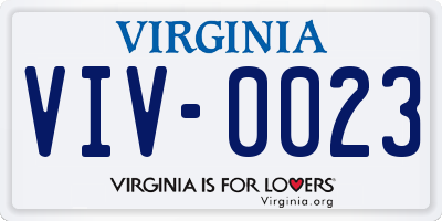 VA license plate VIV0023