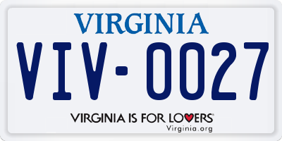 VA license plate VIV0027