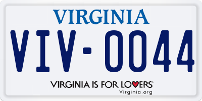 VA license plate VIV0044