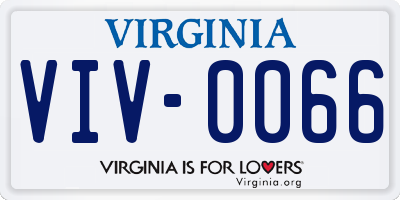 VA license plate VIV0066