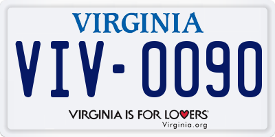 VA license plate VIV0090