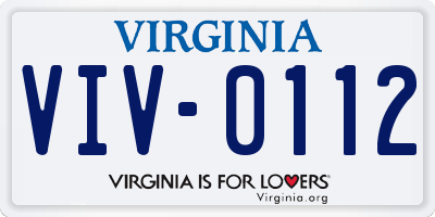 VA license plate VIV0112