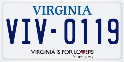 VA license plate VIV0119