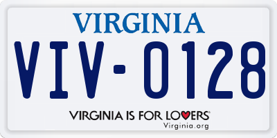VA license plate VIV0128