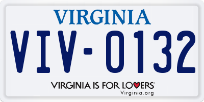 VA license plate VIV0132