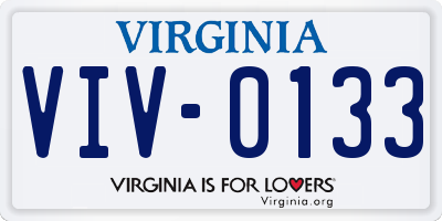 VA license plate VIV0133