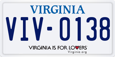 VA license plate VIV0138