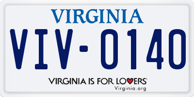 VA license plate VIV0140