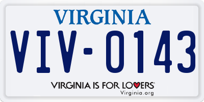 VA license plate VIV0143