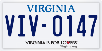 VA license plate VIV0147
