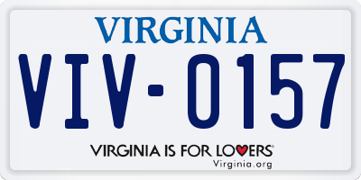 VA license plate VIV0157