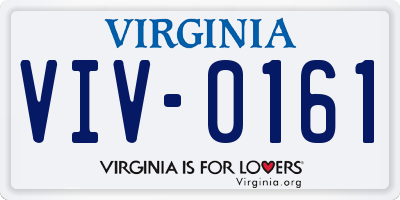 VA license plate VIV0161