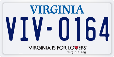 VA license plate VIV0164