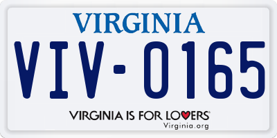 VA license plate VIV0165