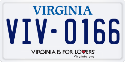 VA license plate VIV0166