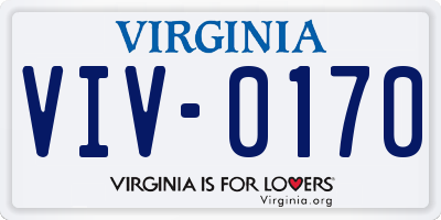 VA license plate VIV0170