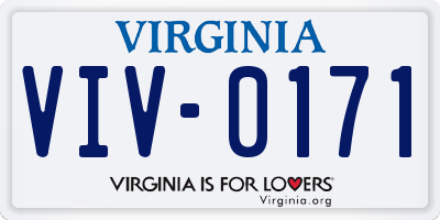 VA license plate VIV0171