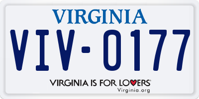 VA license plate VIV0177