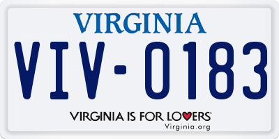 VA license plate VIV0183