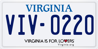 VA license plate VIV0220