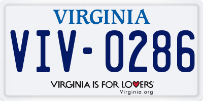 VA license plate VIV0286