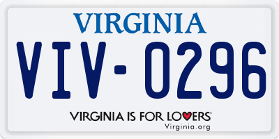 VA license plate VIV0296