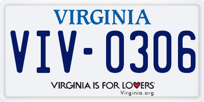 VA license plate VIV0306