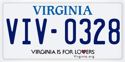 VA license plate VIV0328