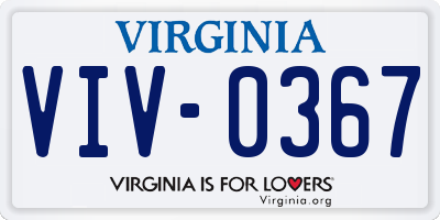 VA license plate VIV0367