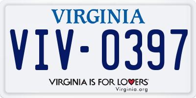 VA license plate VIV0397