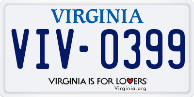 VA license plate VIV0399